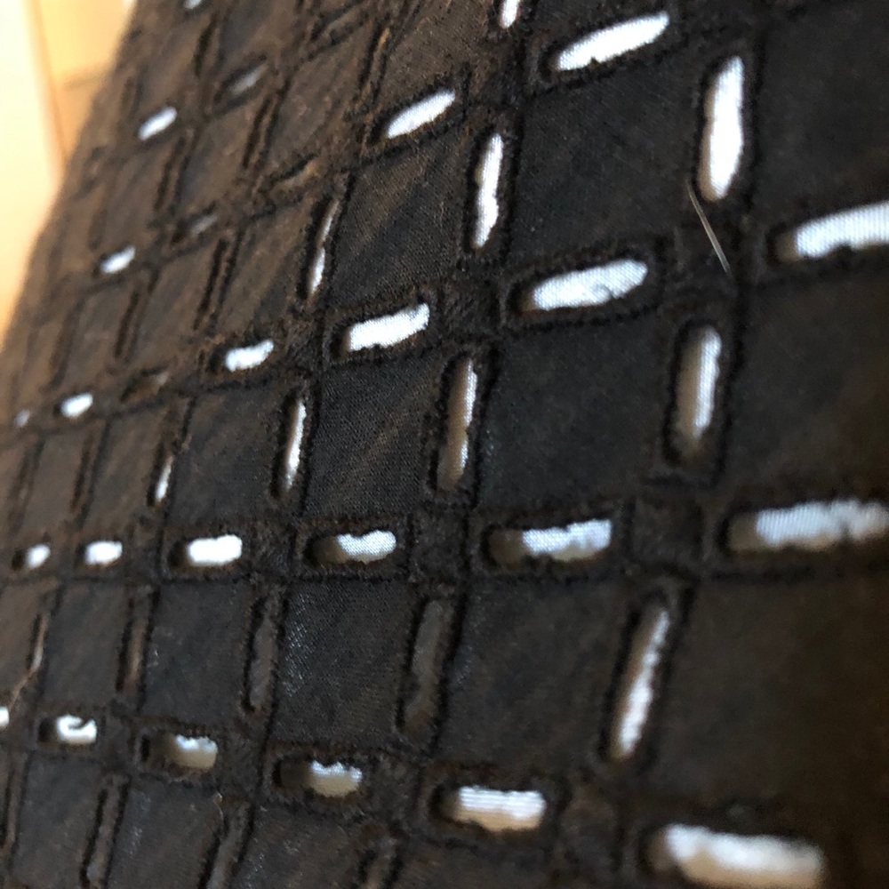 Navy Embroidered Eyelet pea coat - Picture 5 of 8